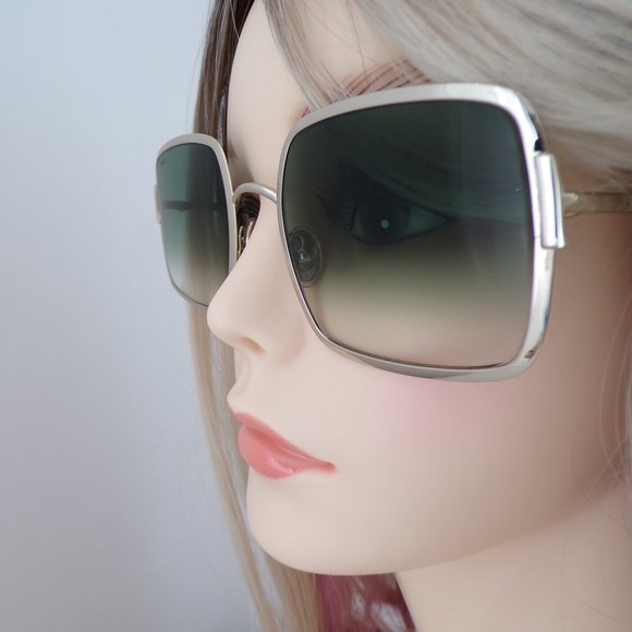Tods Green Gradient Square Shades, Gold Large Lux Unique Statement TO327 55mm main image 13